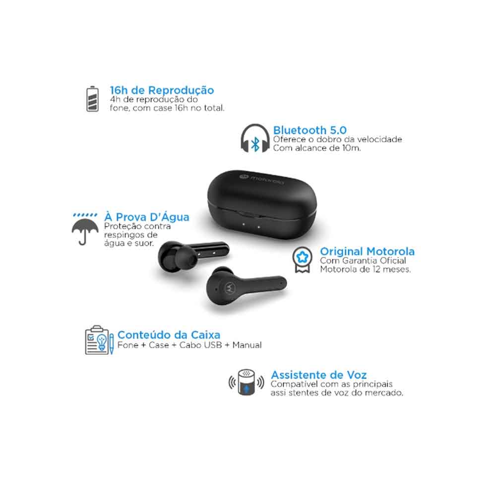 Fone de Ouvido Bluetooth: Moto Buds 105